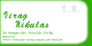 virag mikulas business card